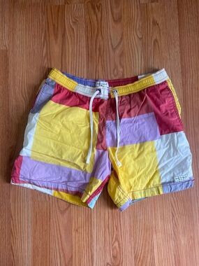 Modern Amusement Patchwork Swim Shorts
